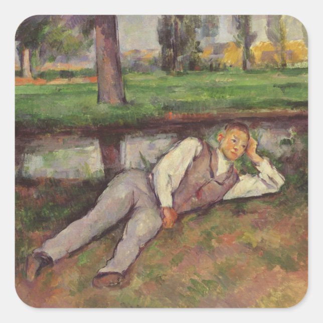 Paul Cezanne | Boy Resting Square Sticker (Front)