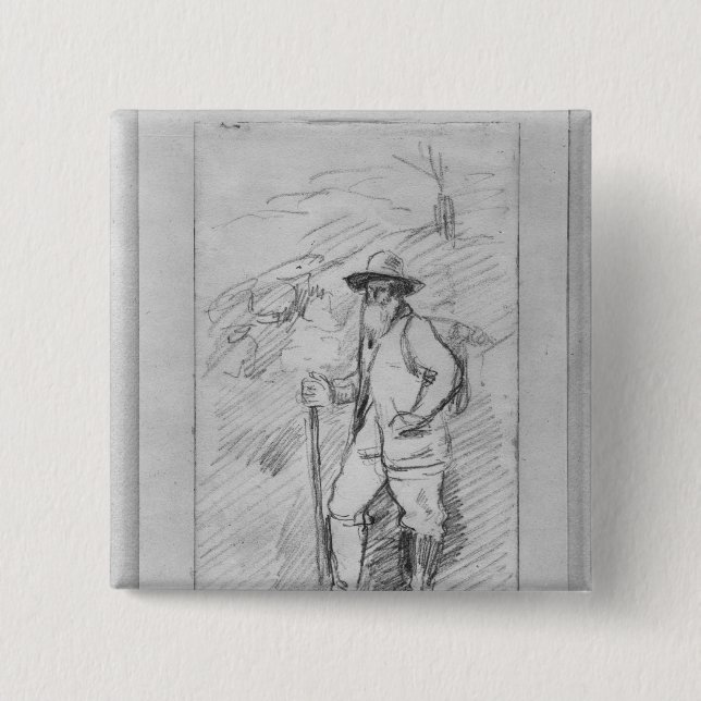 Paul Cezanne | Camille Pissarro 15 Cm Square Badge (Front)