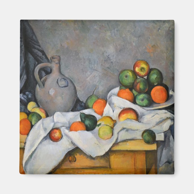 Paul Cezanne - Curtain, Jug and Fruit Bowl Magnet (Front)