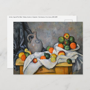 Paul Cezanne - Curtain, Jug and Fruit Bowl Postcard