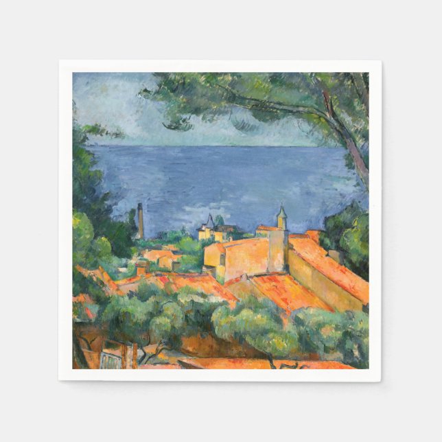 Paul Cezanne - Estaque with Red Roofs Napkin (Front)