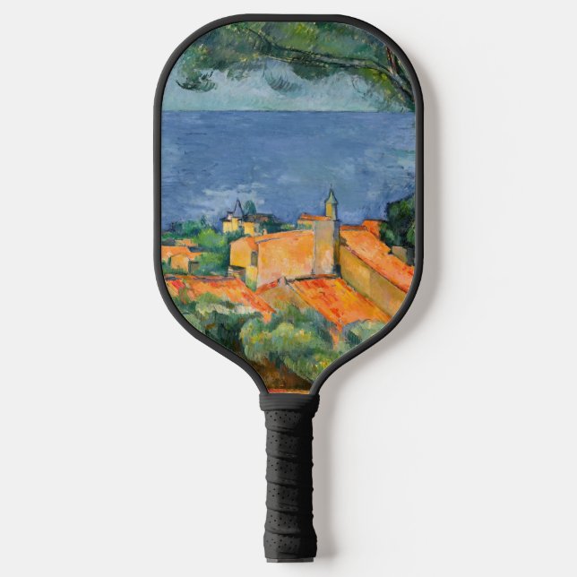 Paul Cezanne - Estaque with Red Roofs Pickleball Paddle (Front)