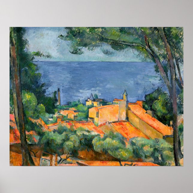 Paul Cezanne - Estaque with Red Roofs Poster (Front)