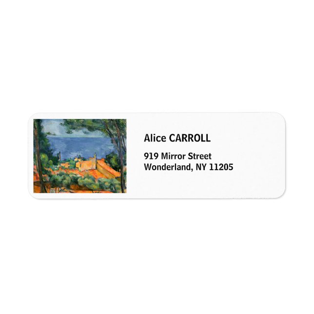 Paul Cezanne - Estaque with Red Roofs Return Address Label (Front)