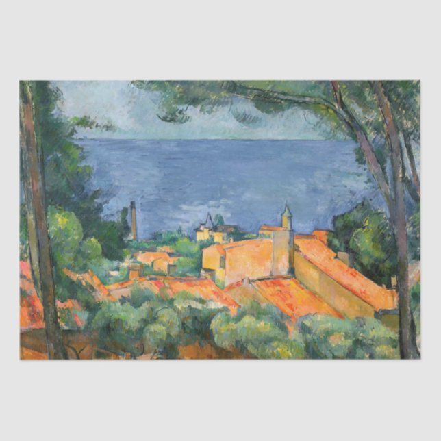 Paul Cezanne - Estaque with Red Roofs Tissue Paper (Front)