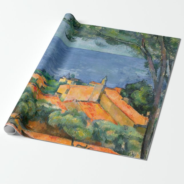 Paul Cezanne - Estaque with Red Roofs Wrapping Paper (Unrolled)