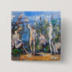Paul Cezanne - Five Bathers 15 Cm Square Badge