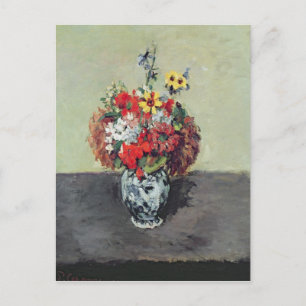 Paul Cezanne   Flowers in a Delft vase, c.1873-75 Postcard