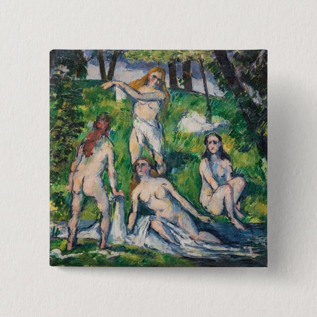 Paul Cezanne - Four Bathers 15 Cm Square Badge (Front)
