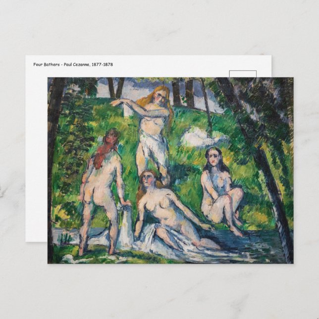 Paul Cezanne - Four Bathers Postcard (Front/Back)