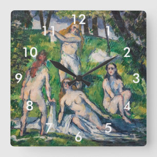 Paul Cezanne - Four Bathers Square Wall Clock