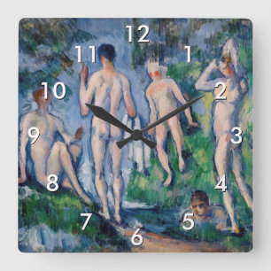 Paul Cezanne - Group of Bathers Square Wall Clock