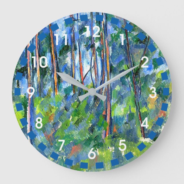 Paul Cezanne: In the Woods, painting by Cezanne Large Clock (Front)