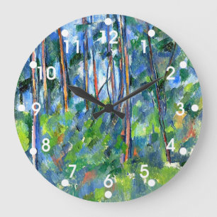 Paul Cezanne: In the Woods, painting by Cezanne Large Clock