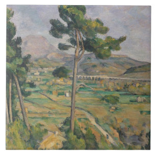 Paul Cezanne   Landscape with viaduct Ceramic Tile