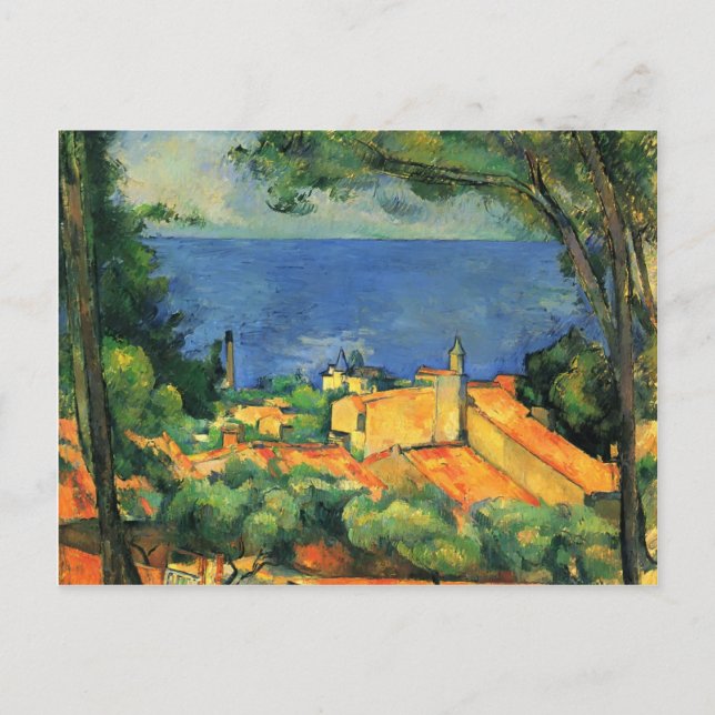 Paul Cezanne- L'Estaque with Red Roofs Postcard (Front)
