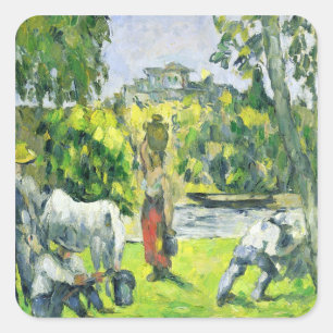 Paul Cezanne   Life in the Fields, c.1875 (oil on  Square Sticker
