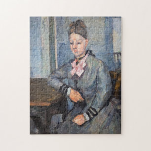 Paul Cezanne - Madame Cezanne Leaning on a Table Jigsaw Puzzle
