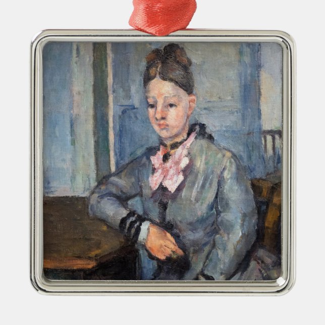 Paul Cezanne - Madame Cezanne Leaning on a Table Metal Ornament (Front)