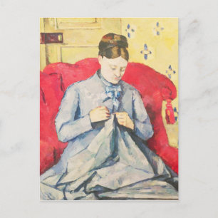Paul Cezanne Madame Cezanne sewing Postcard