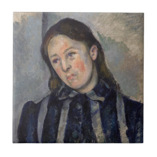 Paul Cezanne - Madame Cezanne with Loosened Hair Ceramic Tile