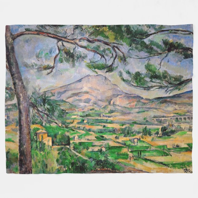 Paul Cezanne - Mont Sainte-Victoire and Large Pine Fleece Blanket (Front (Horizontal))