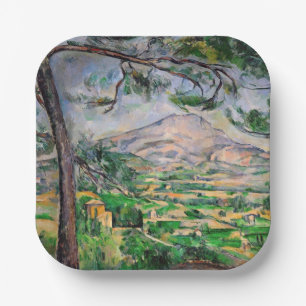 Paul Cezanne - Mont Sainte-Victoire and Large Pine Paper Plate