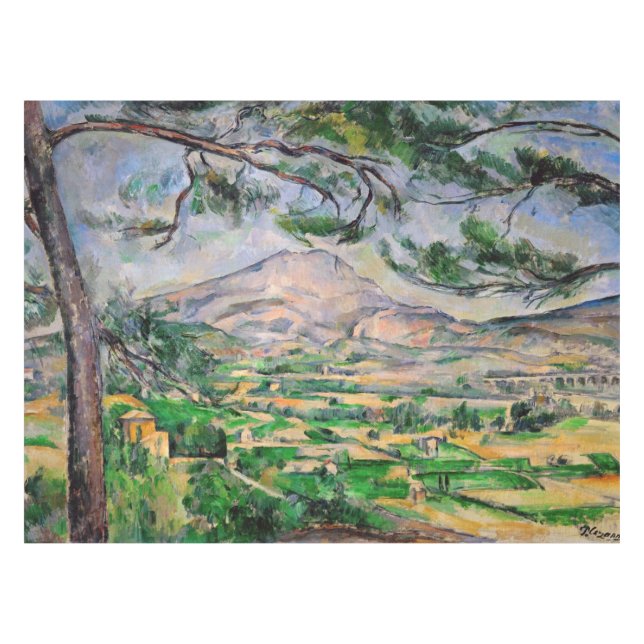 Paul Cezanne - Mont Sainte-Victoire and Large Pine Tablecloth (Front (Horizontal))