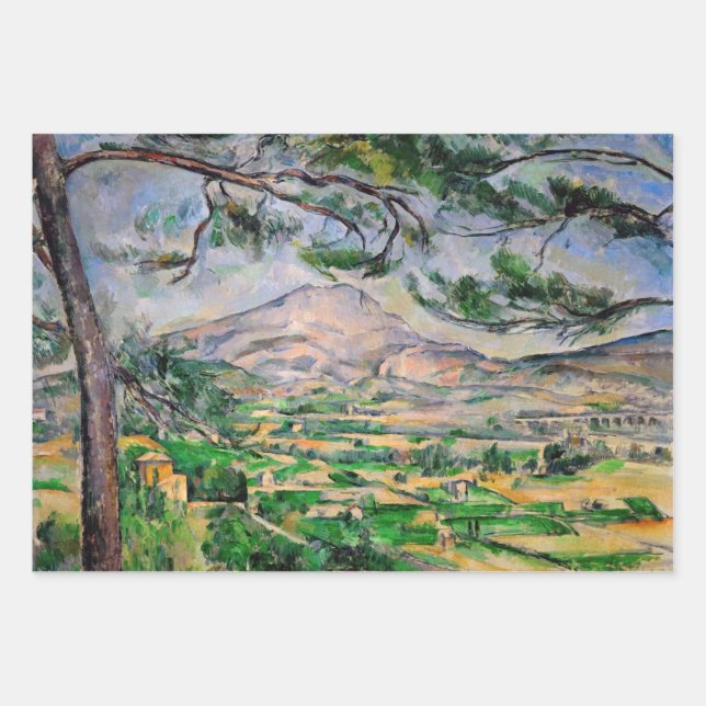 Paul Cezanne - Mont Sainte-Victoire and Large Pine Wrapping Paper Sheet (Front)