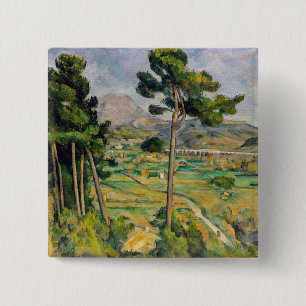 Paul Cezanne - Mont Sainte-Victoire and Viaduct 15 Cm Square Badge