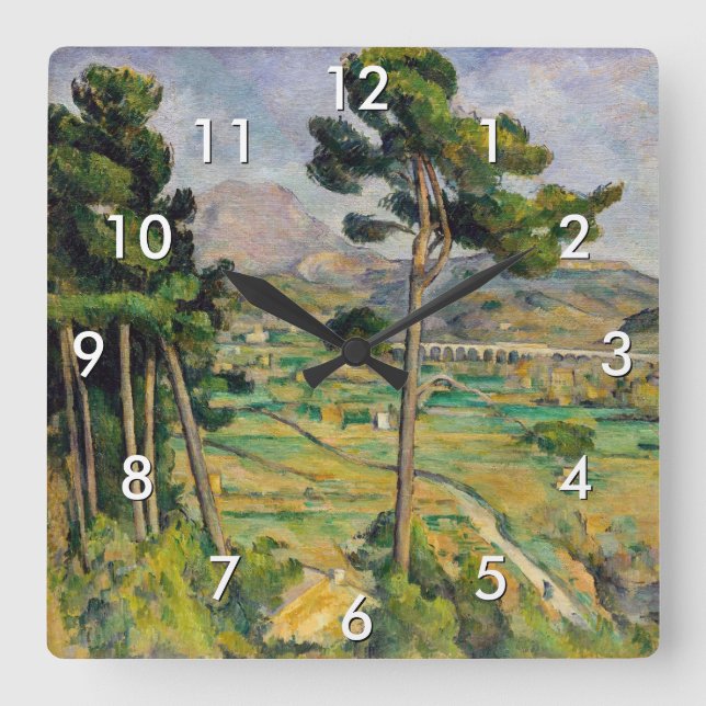 Paul Cezanne - Mont Sainte-Victoire and Viaduct Square Wall Clock (Front)