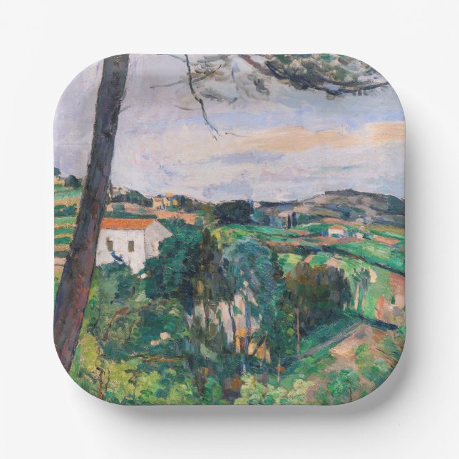 Paul Cezanne - Pine tree at Estaque Paper Plate (Front)