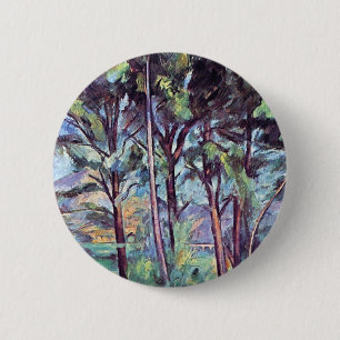 Paul Cezanne - Pines And Aqueduct Fine Art 6 Cm Round Badge