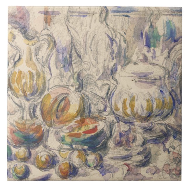 Paul Cezanne - Pot and Soup Tureen Ceramic Tile (Front)