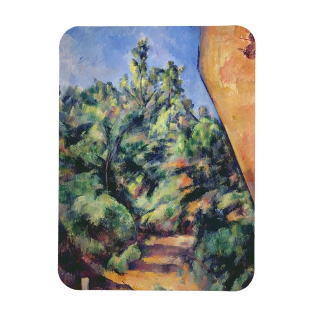 Paul Cezanne | Red rock, c.1895 (oil on canvas) Magnet (Vertical)