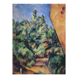 Paul Cezanne   Red rock, c.1895 (oil on canvas) Poster
