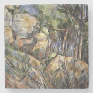 Paul Cezanne Rocks near the Caves below the Chat Stone Coaster