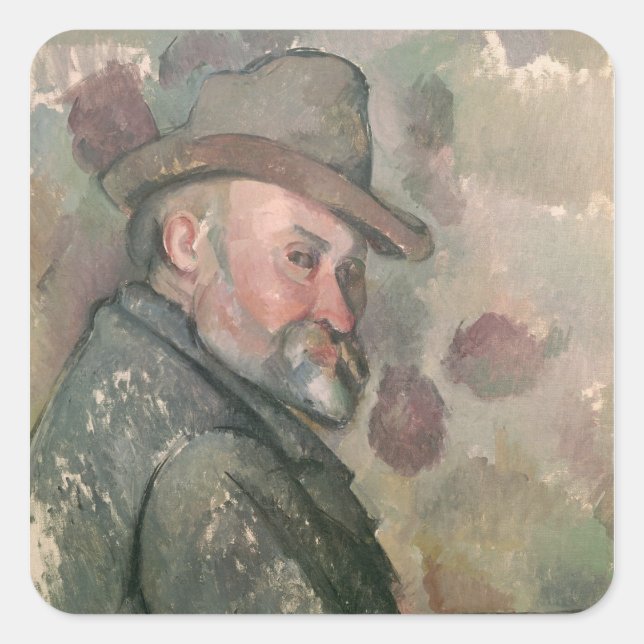 Paul Cezanne | Self Portrait, 1890-94 Square Sticker (Front)