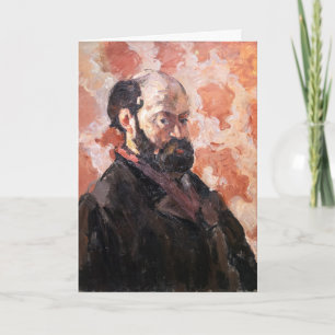 Paul Cezanne - Self-portrait with pink background Card