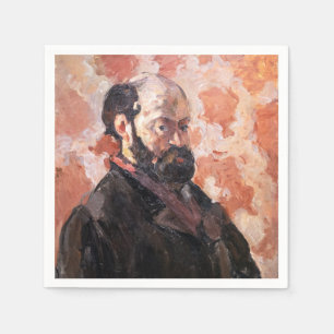 Paul Cezanne - Self-portrait with pink background Napkin