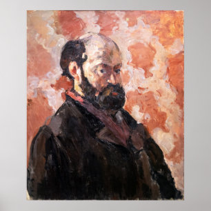 Paul Cezanne - Self-portrait with pink background Poster