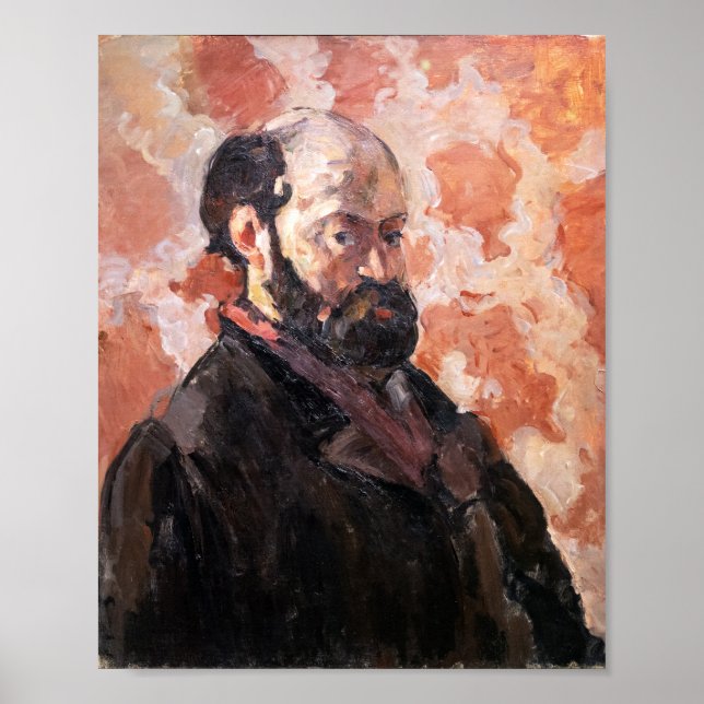 Paul Cezanne - Self-portrait with pink background Poster (Front)