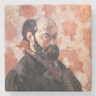 Paul Cezanne - Self-portrait with pink background Stone Coaster