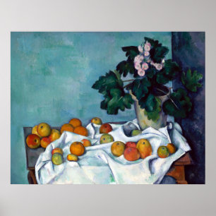 Paul Cezanne Still Life Apples and Primroses Poster