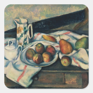 Paul Cezanne Still Life of Peaches and Pears, 18 Square Sticker
