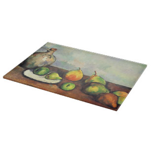 Paul Cezanne- Still life, pitcher and fruit Cutting Board
