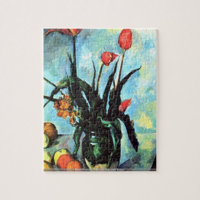 Paul Cezanne - Still Life vase with Tulips Jigsaw Puzzle (Vertical)
