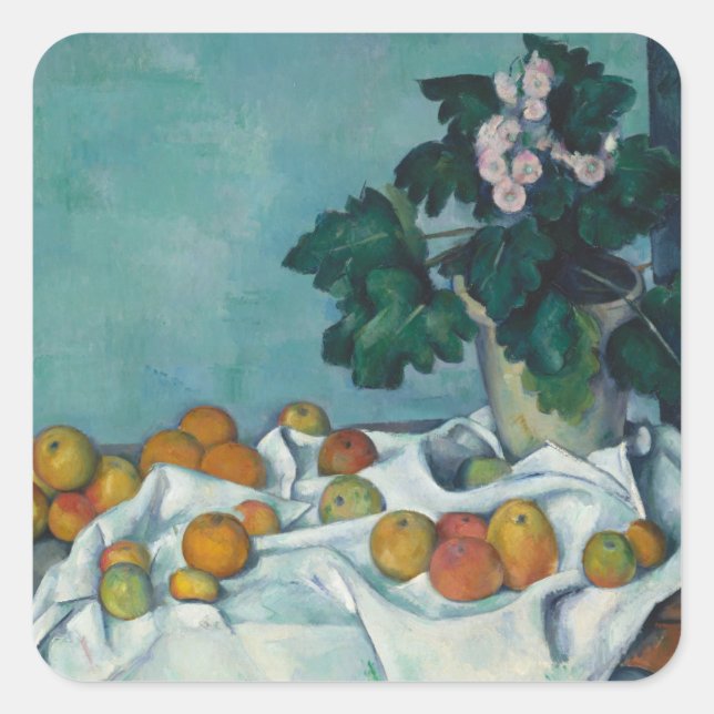 Paul Cezanne | Still Life with Apples and a Pot of Square Sticker (Front)
