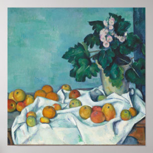 Paul Cézanne Still Life with Apples and Primroses Poster