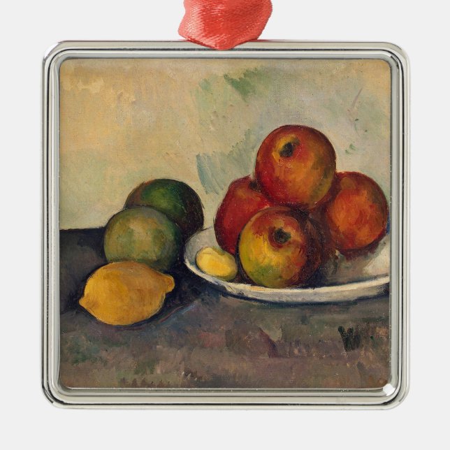 Paul Cezanne | Still life with Apples, c.1890 Metal Tree Decoration (Front)